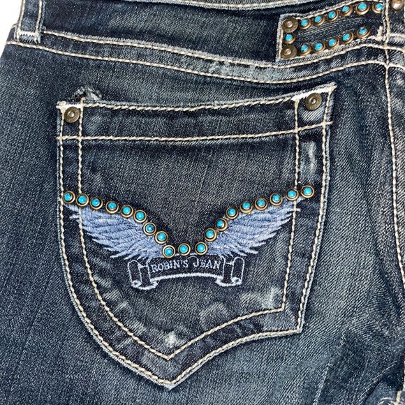 Limited Edition Robins Jean. Size 28. With turquoise studs. Rock n roll vibe - Picture 3 of 9